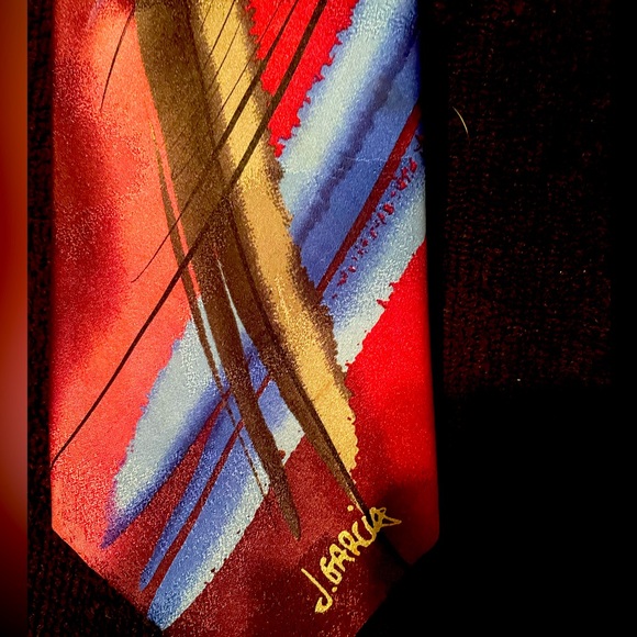 Great looking J.Garcia tie, bright red, pink, purple=awesome! - Picture 1 of 5